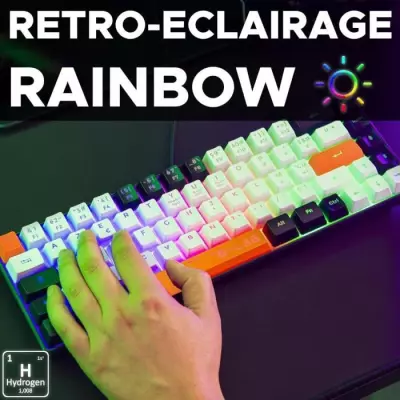 Clavier Gamer Compact Retroéclairé - The G-Lab KEYZ HYDROGEN