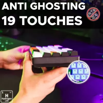 Clavier Gamer Compact Retroéclairé - The G-Lab KEYZ HYDROGEN