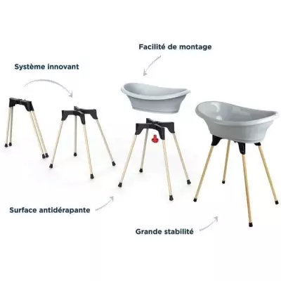 Pack bain Vasco 9 en 1 ThermoBaby - Gris Charme