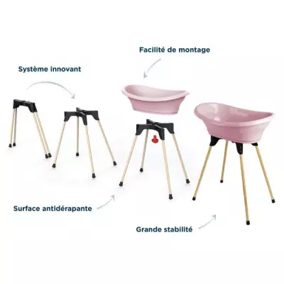 Ensemble baignoire Vasco rose poudré : pratique et responsable!