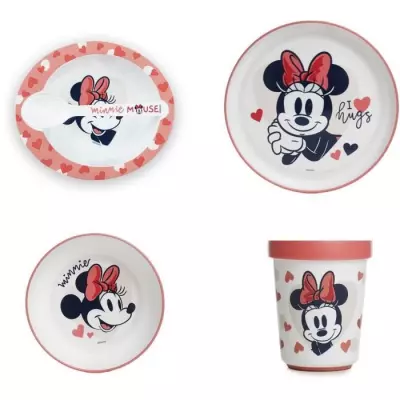 Pack repas Minnie 2ème âge - 3 Assiettes + Gobelet + Cuillère