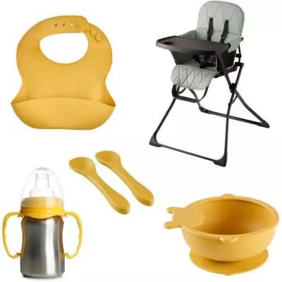 Pack chaise haute pliable THERMOBABY HANDY - Kit repas complet et design
