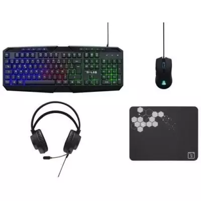 Pack Gamer 4 en 1 - Combo Clavier, Souris, Casque et Tapis de Souris