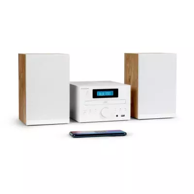 Microchaîne Thomson COSY MIC121BT - Lecteur CD, Bluetooth, Radio FM, MP3, USB - Bois et Blanc