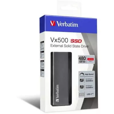 Disque SSD externe - VERBATIM - VX500 - 480 Go - Gris