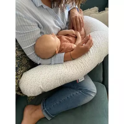 Coussin de grossesse et d'allaitement gris JIAL TINEO 