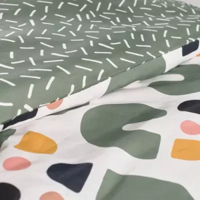 Parure de lit TODAY Sunshine 2 pers - 240x220cm - Vert - Motifs variés
