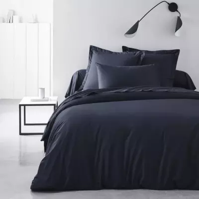 Drap housse TODAY Essential 140x200+30 cm - 100% Coton uni - Navy