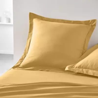 Taie d'oreiller TODAY Essential en coton uni - Ocre