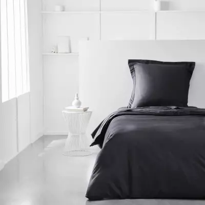 Housse de couette TODAY Essential - 140x200 cm - Coton uni - Fusain