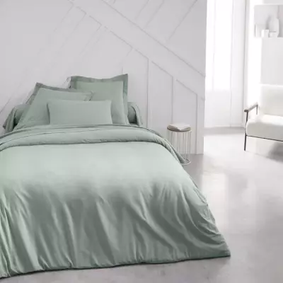 Housse de couette TODAY Essential - 240 x 260 cm - 100% Coton uni - Celadon