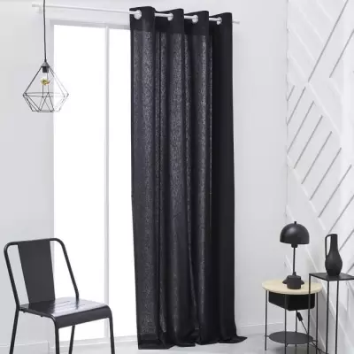 Rideau œillets 140x240cm 100% coton - Fusain