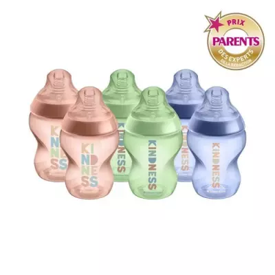 Ensemble de 6 biberons Tommee Tippee Closer to Nature - 260ml - Multicolore