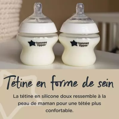 Ensemble de 6 biberons Tommee Tippee Closer to Nature - 260ml - Multicolore