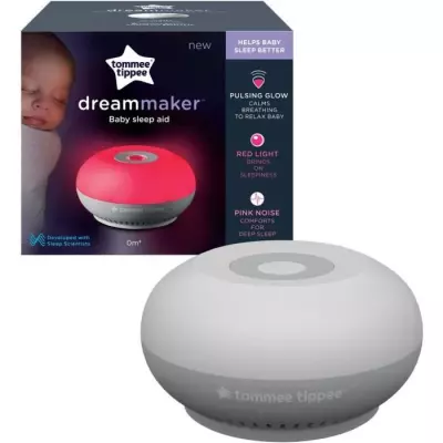 Veilleuse dreammaker avec CrySensor: lumière rouge, bruit rose