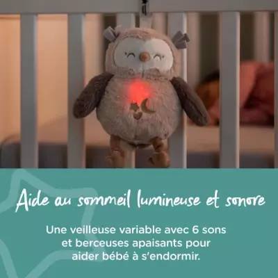 Veilleuse Ollie la Chouette de Luxe avec CrySensor - 6 Sons Apaisants