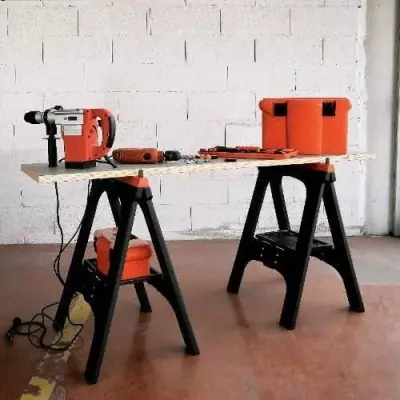 Lot de 2 tréteaux pliants TOOD - 200 kg - 60x10x80 cm