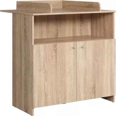 Ensemble chambre bébé duo NIKO - Lit 70x140 cm + Commode à langer - Chêne naturel
