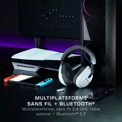 Casque Gaming Amplifié Sans Fil Stealth 600 Blanc - Multiplateforme PS5, PS4, PC, Switch et Mobile