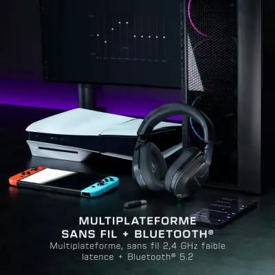 Turtle Beach Casque gaming amplifié multiplateforme sans fil Stealth 600 pour PC, PS5, PS4, Nintendo Switch et mobile -