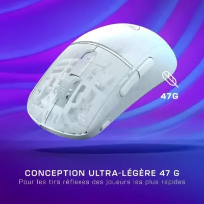 Souris gaming sans fil Turtle Beach Burst II Air Blanche - Compacte et performante