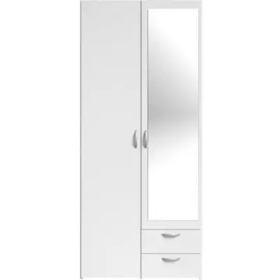 Armoire VARIA - Blanc & Miroir - Fabriquée en France