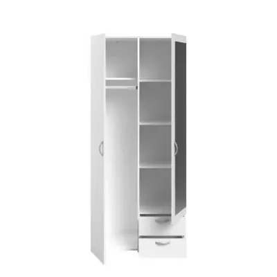 Armoire VARIA - Blanc & Miroir - Fabriquée en France