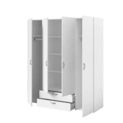 Armoire VARIA PARISOT - Blanc Made in France - 4 portes + 2 tiroirs