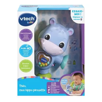 Découvrez VTECH BABY - Théo, Mon Hippo Pirouette - Jouet Hochet