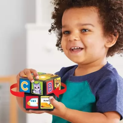 Cube d'éveil VTECH BABY - Tourni Cube - Alphabet, Animaux, Véhicules