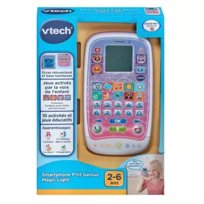 Téléphone jouet enfant Vtech P'tit Genius Magic Light Rose