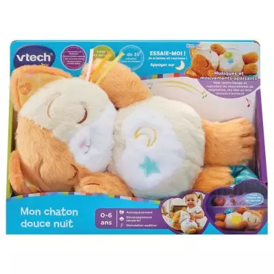 Doux hochet VTECH MON CHATON DOUCE NUIT - 14x36x25 cm