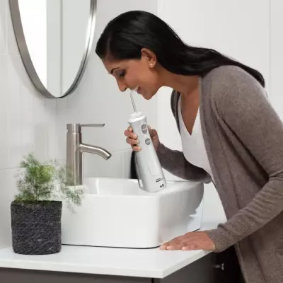Jet Dentaire WATERPIK WF-13 Pearl Blanc Rechargeable - Sans fil - 4 Embouts