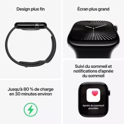 Montre intelligente Apple Watch Series 10 GPS - 42mm - Rose Gold - Plum Sport Loop