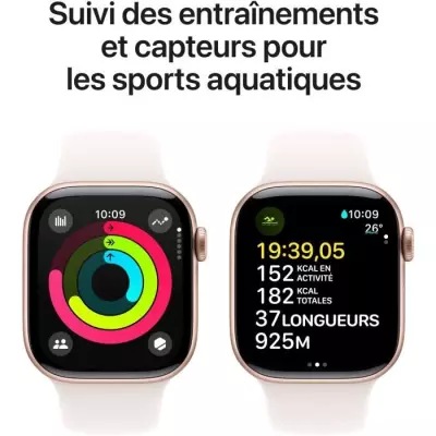 Montre Apple Watch Series 10 GPS - 42mm - Rose Gold Aluminium - Light Blush Sport Band