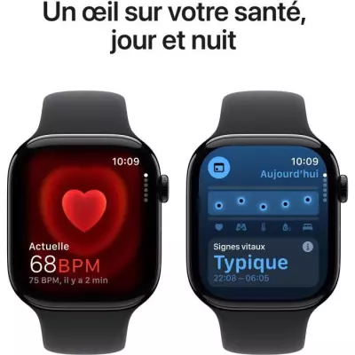 Montre Connectée Apple Watch Series 10 GPS - Boîtier Jet Black Aluminium