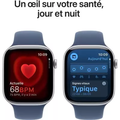 Apple Watch Series 10 GPS 46mm Silver Aluminium avec Bracelet Denim Sport Band