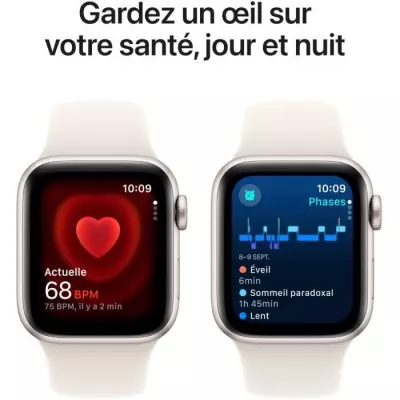 Apple Watch SE GPS 40mm Starlight Aluminium - Bracelet Sport Starlight