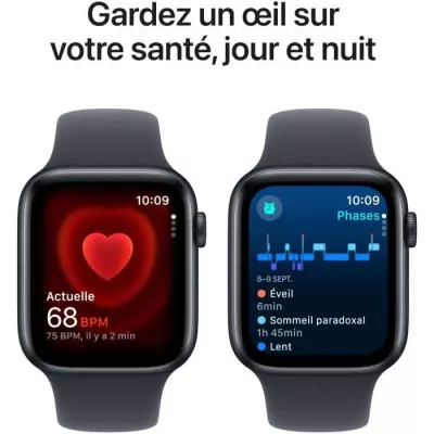 Montre Apple Watch SE GPS 44mm - Midnight Aluminium - Bracelet Sport - M/L