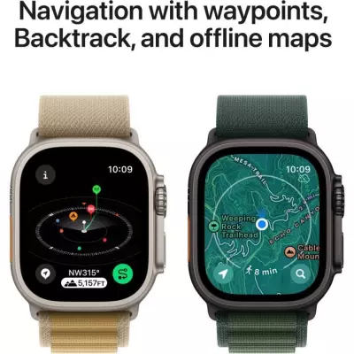 Apple Watch Ultra 2 GPS + Cellular Titanium Noir - Bracelet Vert Alpine - Large