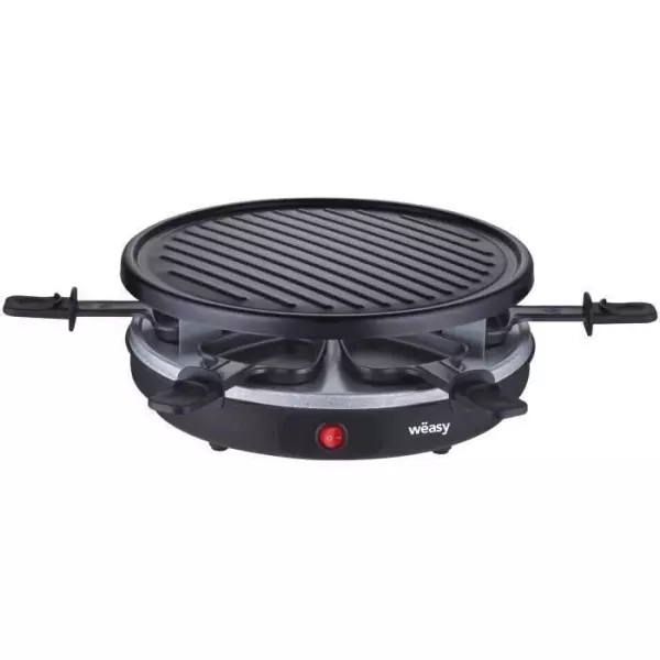 Appareil a raclette - WEASY LUGA60 - 4 personnes - 900W - Revetement anti-adhésif - 30x30cm - Plaque amovible