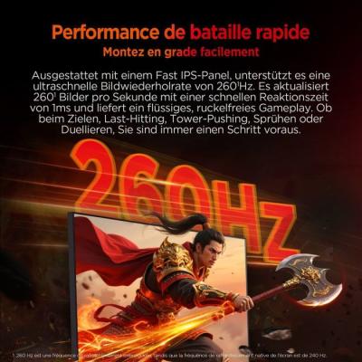 Ecran PC Gamer - HKC - 24 - FHD - 240Hz - Dalle Fast IPS - 1ms - G24H3D