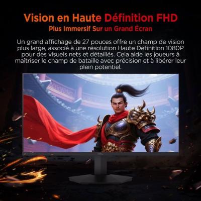 Ecran PC Gamer - HKC - 27 - FHD - 240Hz - Dalle Fast IPS - 1ms - G27H3D