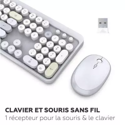 Clavier et souris sans fil - Mobility Lab - Modele ergonomique - 2.4Ghz - Capteur optique - Noir