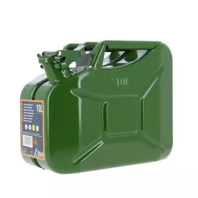 Jerrican essence 10L en acier précis US - Compact et robuste