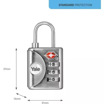 Cadenas à Code Yale TSA 32 mm Gris - Combinaison Programmable