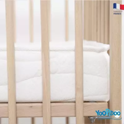 Matelas Bébé Bamboo - YOOPIDOO 60x120cm - Douceur Visocse Réversible