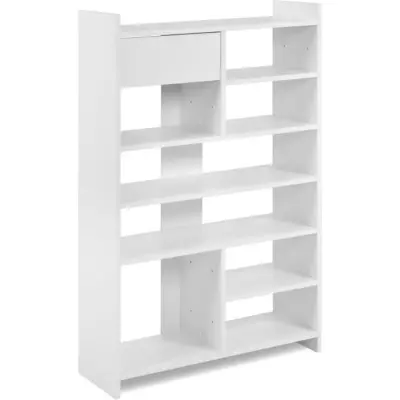 Meuble à chaussures MÜNSTER blanc - Organisation pour 12 paires - 71,5 x 25 x 109 cm