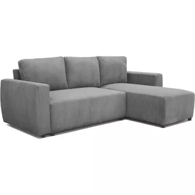 Canapé d'angle convertible réversible PHARELL - velours côtelé Anthracite