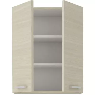 Meuble haut CHAMONIX 2 Portes - Décor chêne - L 60 x P 31 x H 72 cm